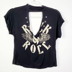 Black Rock & Roll Cutout Top